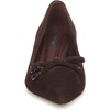 image:imageFranco Sarto Racer Pump Bow Pump ShoesDark Brown Suede