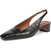 Black Croc Print Leather