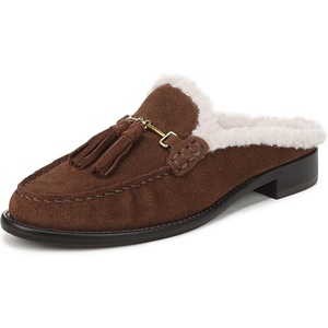 image:imageFranco Sarto LCallen 2 MuleClog ShoesBrown Leather Shearling
