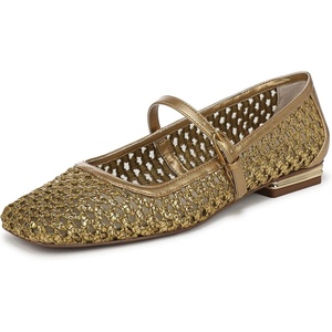 image:imageFranco Sarto Tinsley Mary Jane FlatsGold Faux Raffia