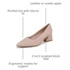 image:imageFranco Sarto Womens Racer Pointed Toe Block Heel PumpsBallet Slipper Light Pink Suede