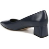 image:imageFranco Sarto Womens Racer Pointed Toe Block Heel PumpsNavy Blue Leather