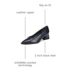 image:imageFranco Sarto Womens Racer Pointed Toe Block Heel PumpsNavy Blue Leather