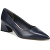 image:imageFranco Sarto Womens Racer Pointed Toe Block Heel PumpsNavy Blue Leather
