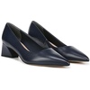 image:imageFranco Sarto Womens Racer Pointed Toe Block Heel PumpsNavy Blue Leather