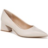 image:imageFranco Sarto Womens Racer Pointed Toe Block Heel PumpsPutty White Leather