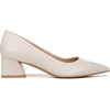 image:imageFranco Sarto Womens Racer Pointed Toe Block Heel PumpsPutty White Leather