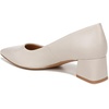 image:imageFranco Sarto Womens Racer Pointed Toe Block Heel PumpsPutty White Leather