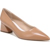 image:imageFranco Sarto Womens Racer Pointed Toe Block Heel PumpsToffee Tan Leather