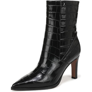image:imageFranco Sarto Appia Pointed Toe Dress BootieBlack Croc Print Leather