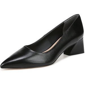 image:imageFranco Sarto Womens Racer Pointed Toe Block Heel PumpsBlack Leather