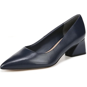 image:imageFranco Sarto Womens Racer Pointed Toe Block Heel PumpsNavy Blue Leather