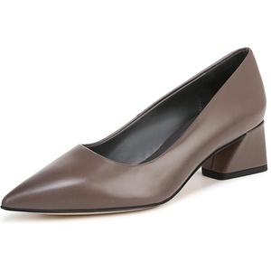 image:imageFranco Sarto Womens Racer Pointed Toe Block Heel PumpsTruffle Brown Leather